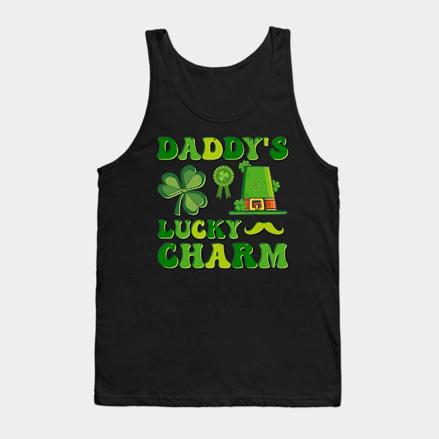 Daddy's Lucky Charm Funny Father Irish Clovers St Patrick's Day Tank Top by DenverSlade